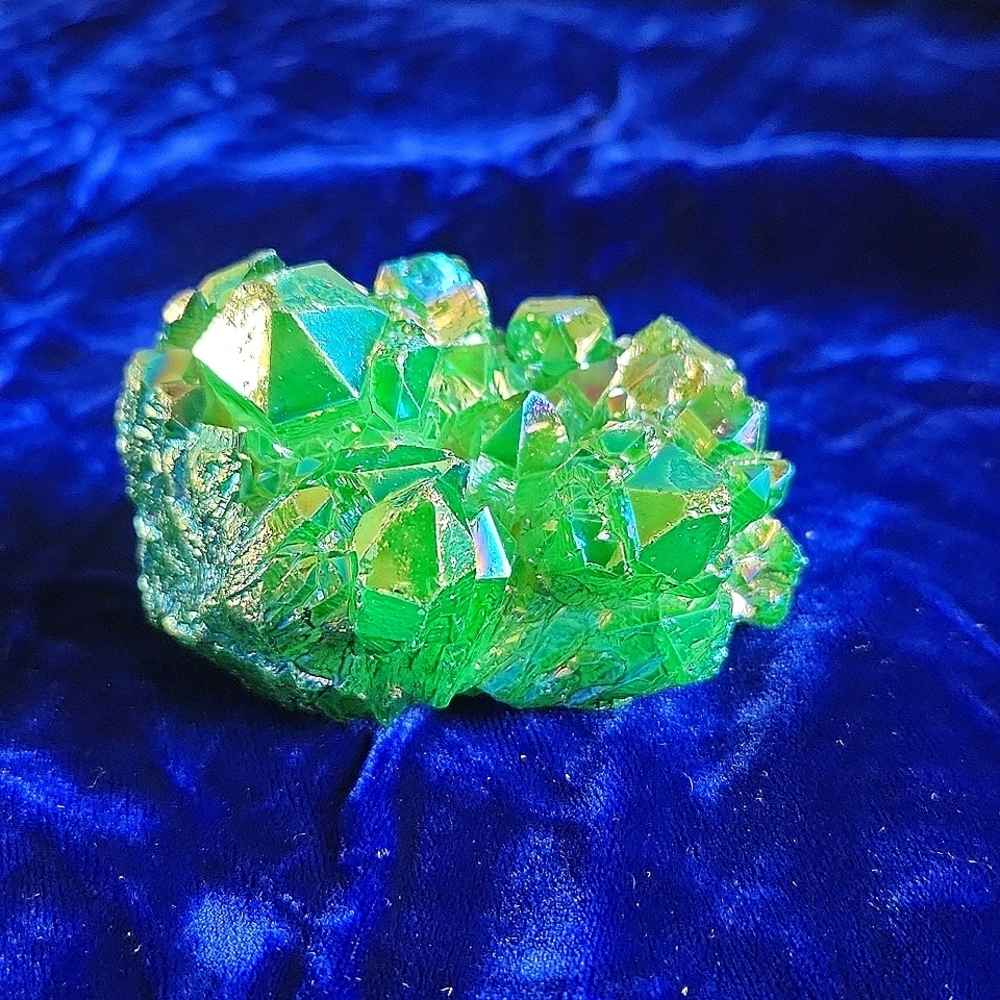 Green Aura titanium crystal cluster